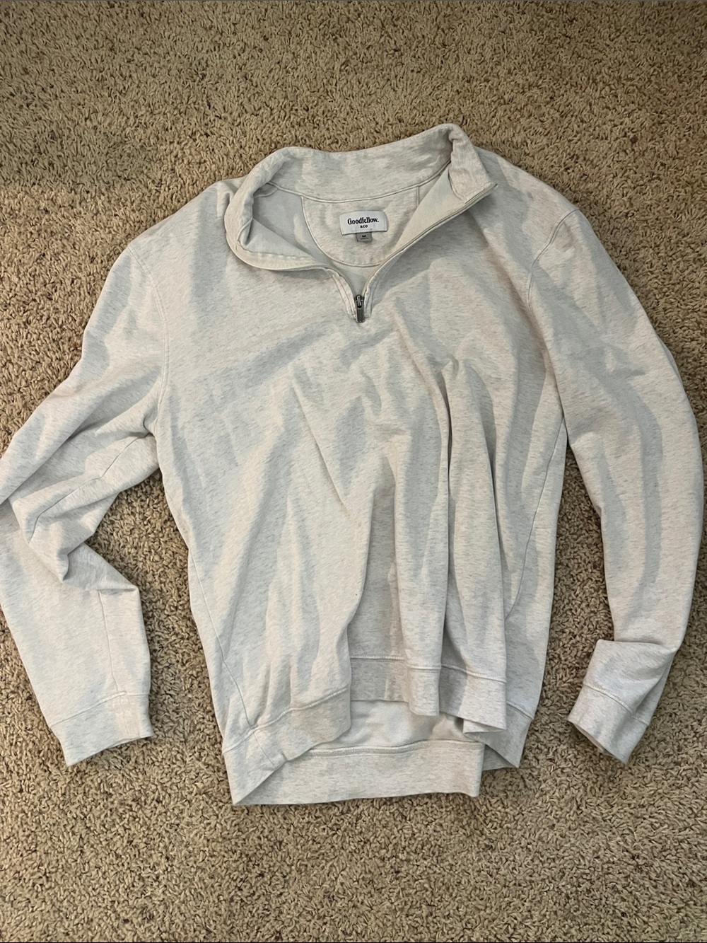 Goodfellow & Co Light Heather Gray Half-Zip Sweatshirt